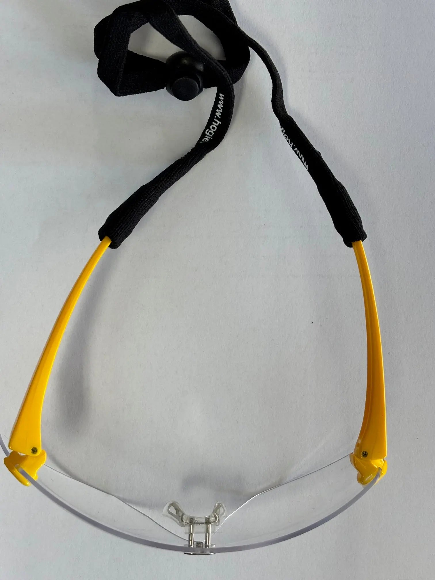 Hogies Glove Cord attached to safety glasses