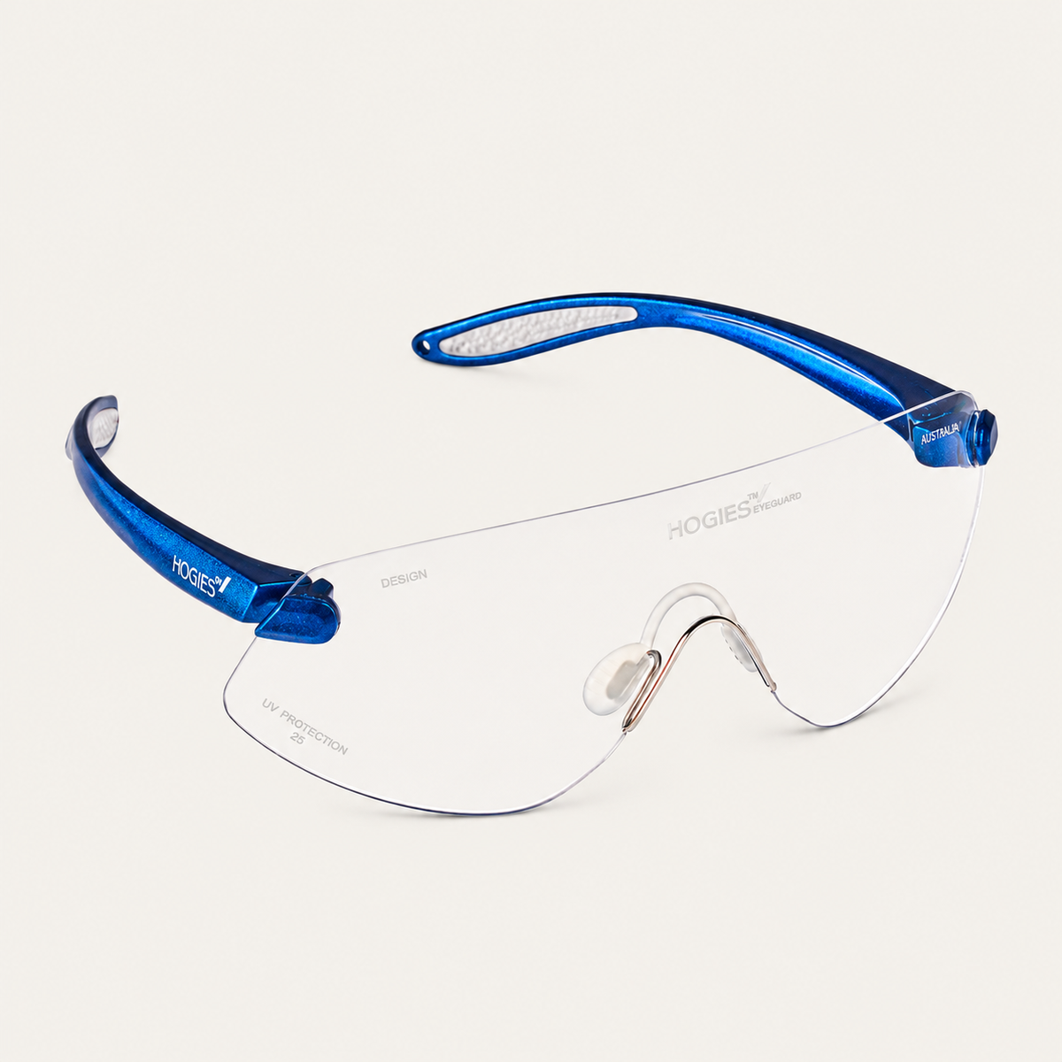 EyeGuard Classic Safety Glasses | Adult Size | Fixed Bridge | Blue Metallic | Ultra Lightweight Certified Eye Protection