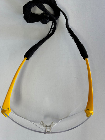 Hogies Glove Cord attached to safety glasses
