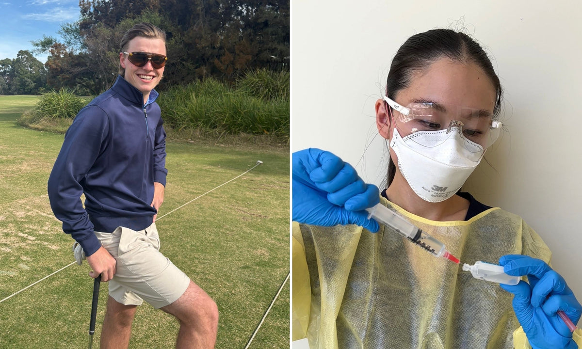 EyeGuard high bridge fit sports glasses for golf and low bridge fit safety glasses for nurses.