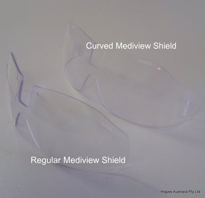 MediView Curved Polycarbonate Safety Shield | Loupe Accessory